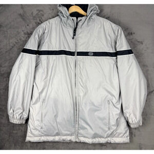 Vintage Nike Full Zip Reversible Hooded Coat Jacket Mens Extra Large XL Gray